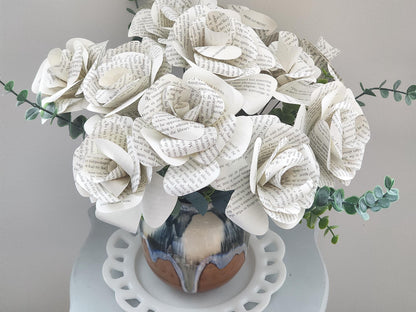 Jane Austen's Sense and Sensibility Book Roses, Book Page Flowers, Handmade Paper Roses, Literary Gift, Classic Literature, Book Lover Decor