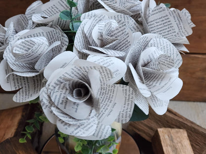 Frankenstein Book Roses, Mary Shelley Book Page Flowers, Handmade Paper Roses, Literary Gift, Book Lover Decor, Gothic Book Gift