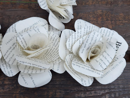 The Secret Garden Book Roses, Book Page Flowers, Handmade Paper Roses, Literary Gift, Classic Literature, Book Lover Decor