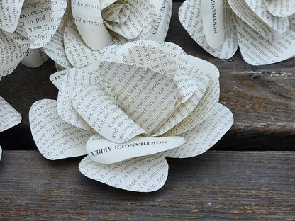 Jane Austen's Northanger Abbey Book Roses, Book Page Flowers, Handmade Paper Roses, Literary Gift, Classic Literature, Book Lover Decor