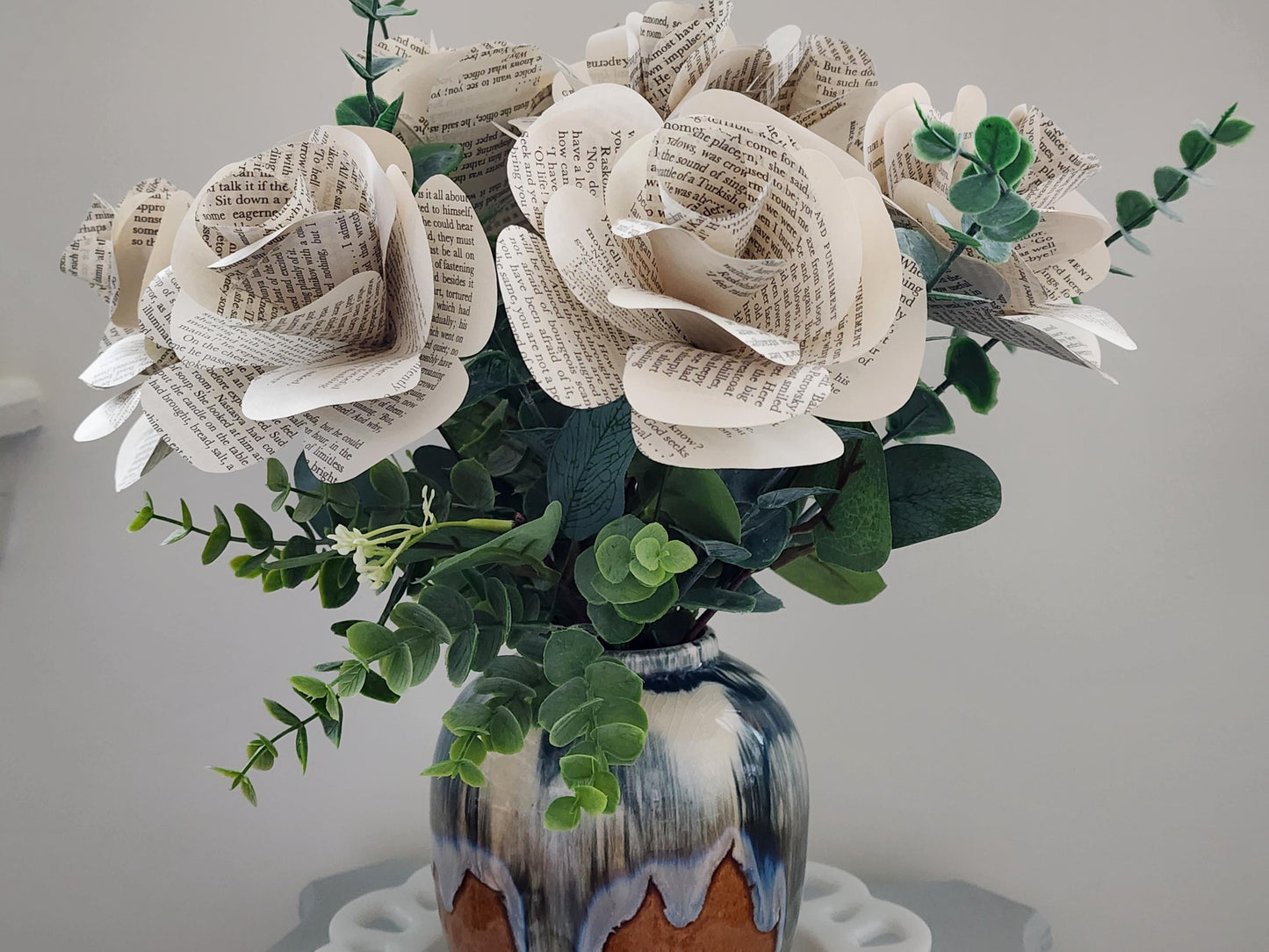 Crime and Punishment Book Roses, Book Page Flowers, Handmade Paper Roses, Literary Gift, Classic Literature, Book Lover Decor