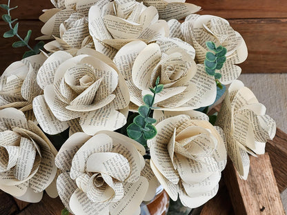Crime and Punishment Book Roses, Book Page Flowers, Handmade Paper Roses, Literary Gift, Classic Literature, Book Lover Decor