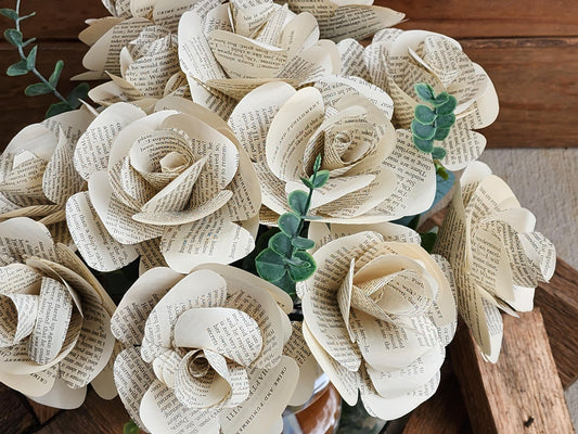 Crime and Punishment Book Roses, Book Page Flowers, Handmade Paper Roses, Literary Gift, Classic Literature, Book Lover Decor