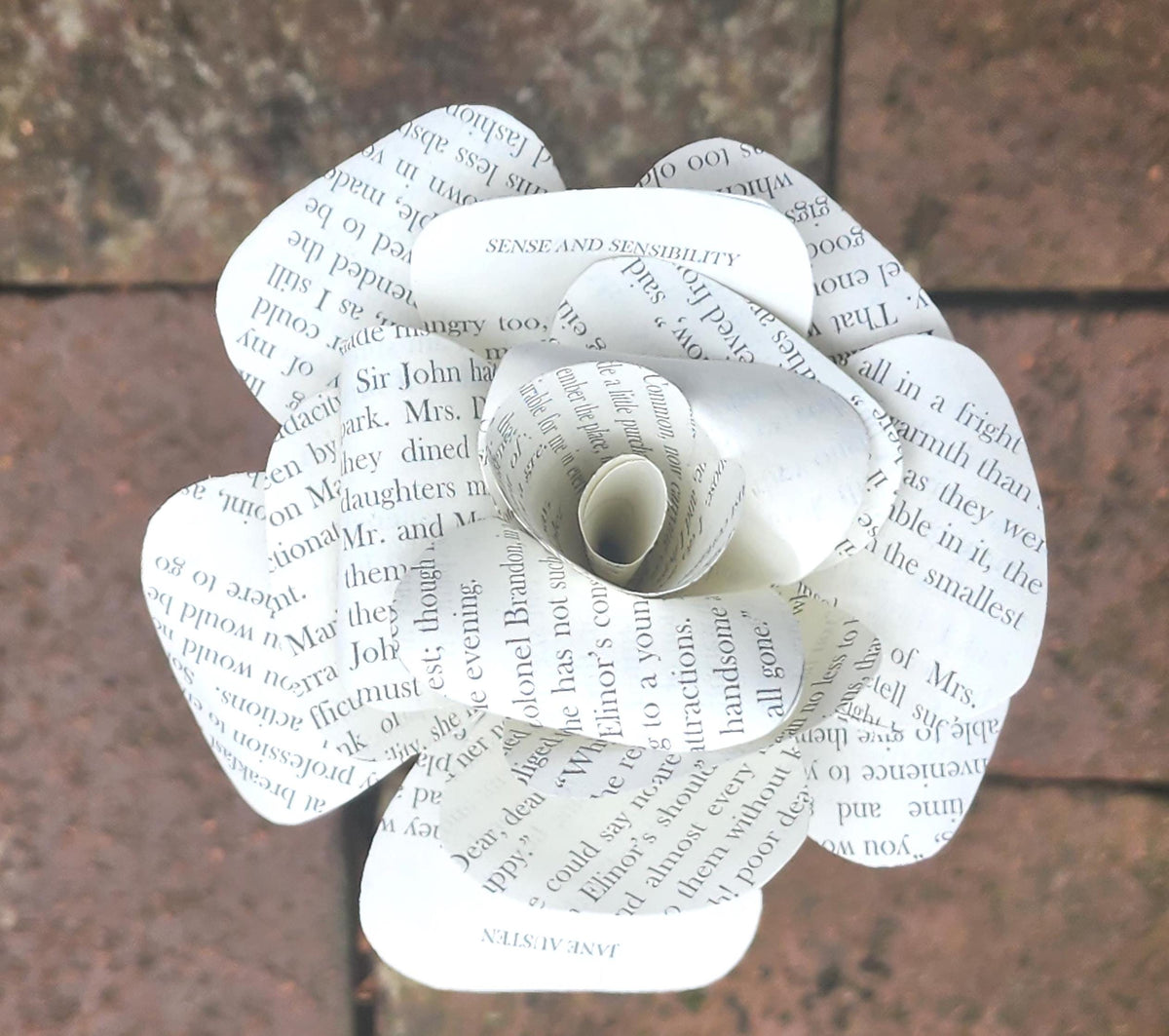 Jane Austen's Sense and Sensibility Book Roses, Book Page Flowers, Handmade Paper Roses, Literary Gift, Classic Literature, Book Lover Decor