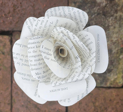 Jane Austen Pride and Prejudice Book Roses, Book Page Flowers, Handmade Paper Roses, Literary Gift, Book Lover Decor, Classic Literature