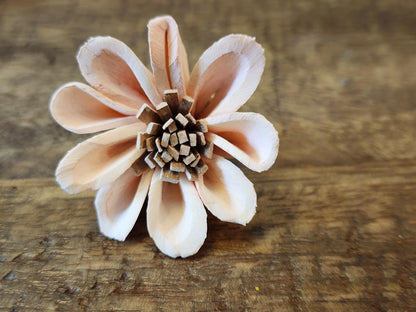 Sola Wood Flowers, 1 Dozen 1.5" Hand-dyed Pale Pink Mini Sunflowers, DIY Weddings, Bouquet Supplies, Floral Craft Supplies, DIY Centerpieces