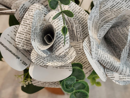 Dictionary Book Page Roses, Book Page Flowers, Handmade Paper Roses, Literary Gift, Book Lover Decor, Book Art, Teacher Appreciation Gift