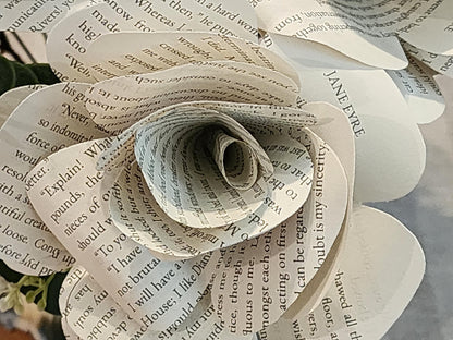 Jane Eyer Book Roses, Book Page Flowers, Handmade Paper Roses, Literary Gift, Book Lover Decor, 1st Anniversary Gift, Charlotte, Bronte