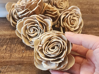 Sola Wood Flowers, 1 Dozen Raw Roses, Earth Tone Wood Flowers, DIY Wedding Flowers, Bouquet Supplies, Floral Craft Supplies, DIY Centerpiece