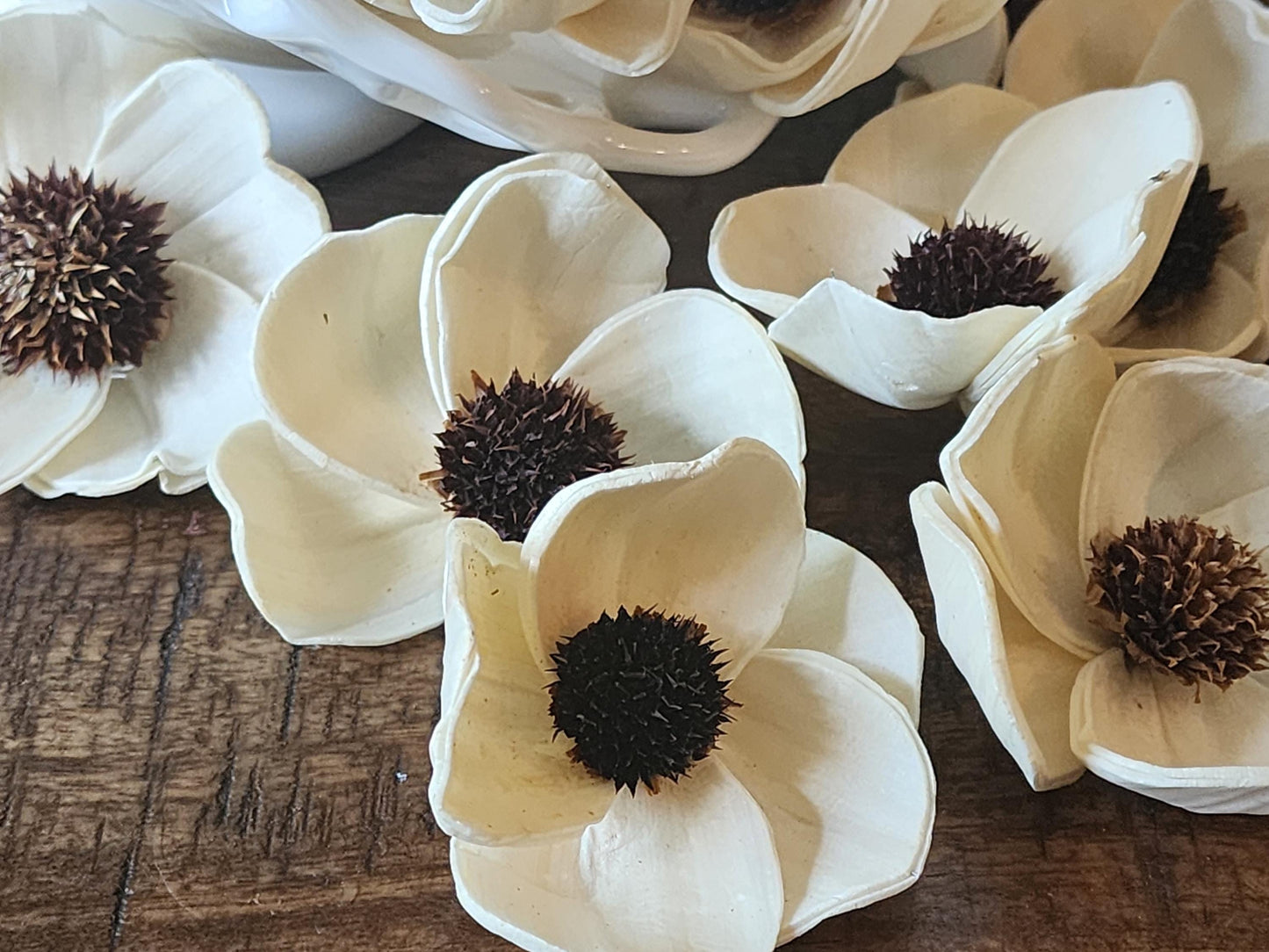 One Dozen 2.5" Sola Wood Dogwood, Handmade Natural Wood Flowers, DIY Wedding Bouquet Flowers, Rustic Floral Decor, Craft Flower Supply
