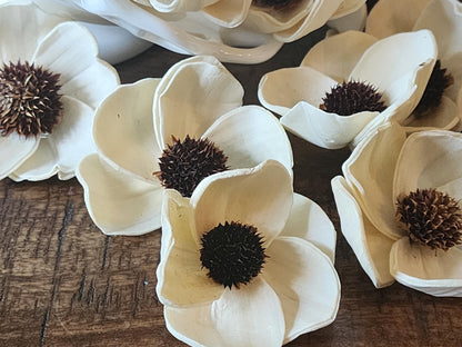 One Dozen 2.5" Sola Wood Dogwood, Handmade Natural Wood Flowers, DIY Wedding Bouquet Flowers, Rustic Floral Decor, Craft Flower Supply