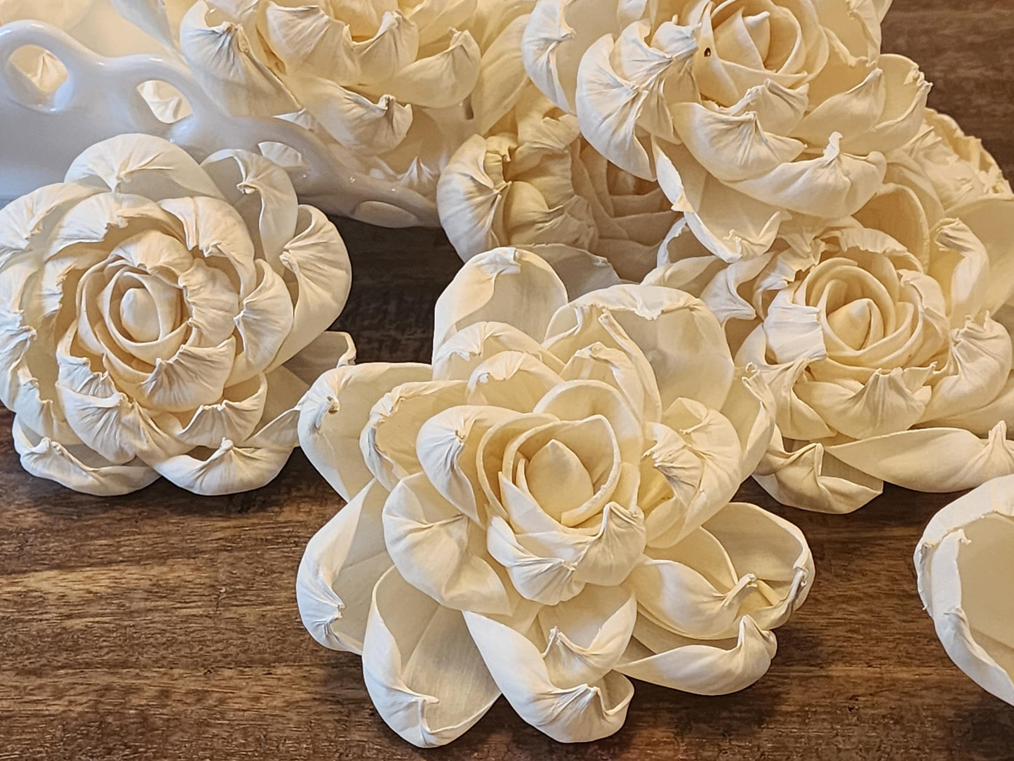 Sola Wood Flowers, 1 Dozen 4" Premium Peony, Ivory Wood Flowers, DIY Wedding Flowers, Bouquet and Centerpiece Supplies, Floral Craft Supply