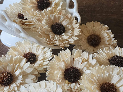 Sola Wood Flowers, 1 Dozen 3" Sunflower, Ivory Wood Flowers, DIY Wedding Flowers, Bouquet Supplies, Floral Craft Supplies