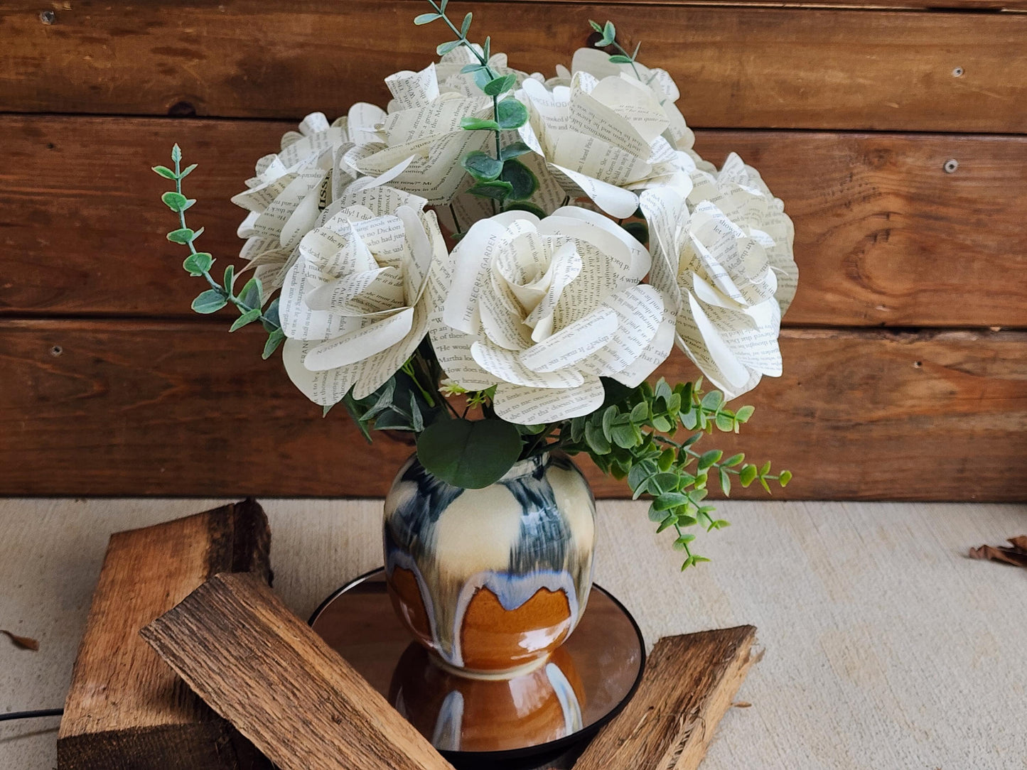 The Secret Garden Book Roses, Book Page Flowers, Handmade Paper Roses, Literary Gift, Classic Literature, Book Lover Decor