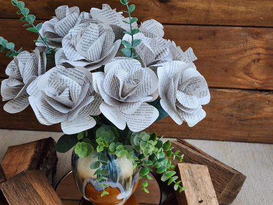 Frankenstein Book Roses, Mary Shelley Book Page Flowers, Handmade Paper Roses, Literary Gift, Book Lover Decor, Gothic Book Gift