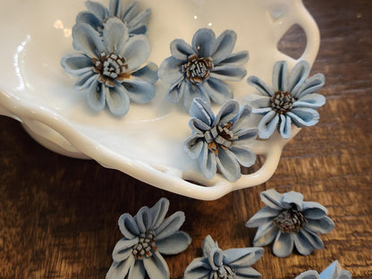 Sola Wood Flowers, 1 Dozen 1.5" Hand-dyed Pale Blue Mini Sunflowers, DIY Weddings, Bouquet Supplies, Floral Craft Supplies, DIY Centerpieces