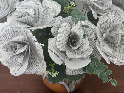 Dictionary Book Page Roses, Book Page Flowers, Handmade Paper Roses, Literary Gift, Book Lover Decor, Book Art, Teacher Appreciation Gift