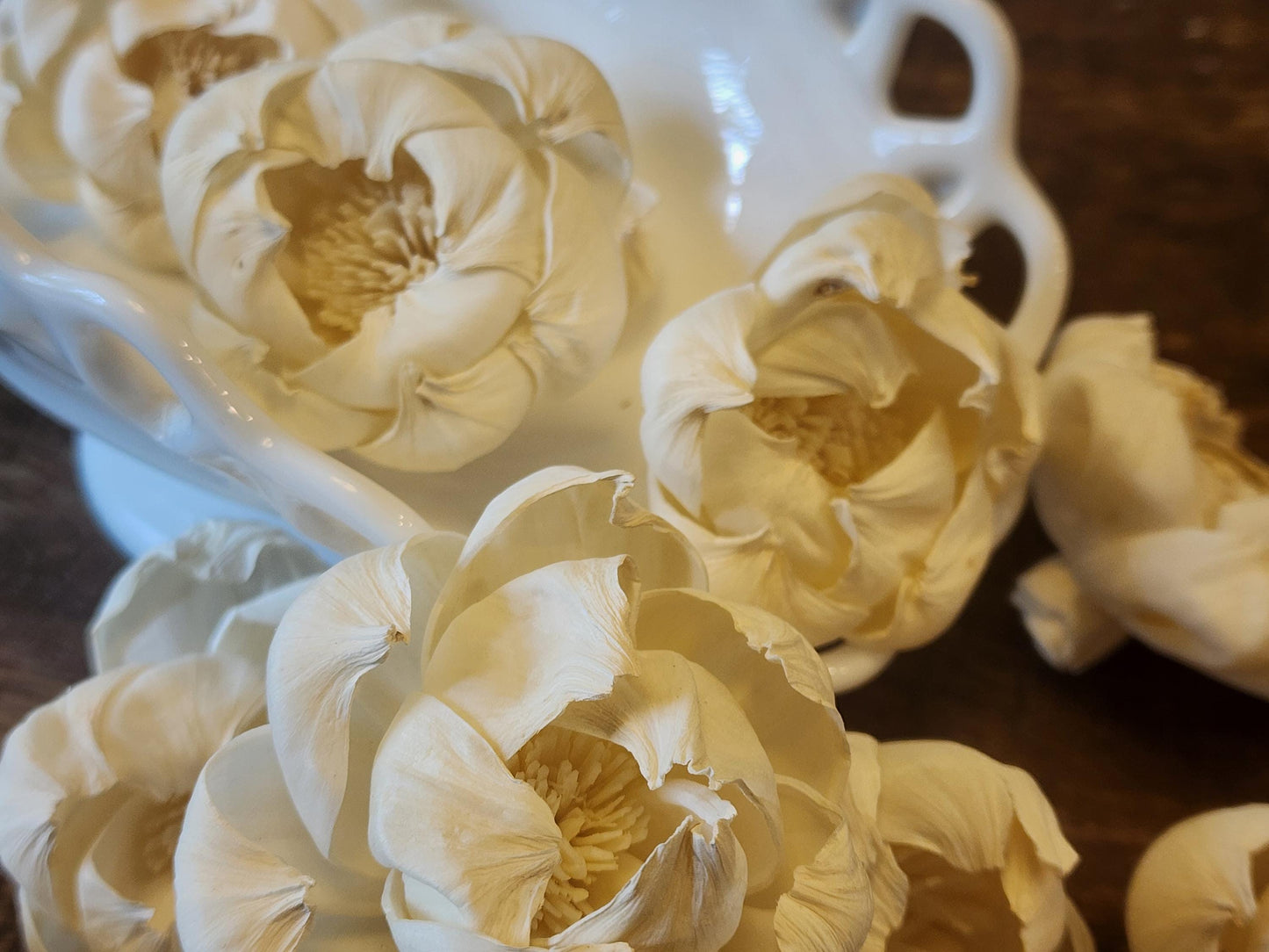 Sola Wood Flowers, 1 Dozen 2" Peony, Ivory Wood Flowers, DIY Wedding Flowers, Bouquet and Centerpiece Supplies, Floral Craft Supply