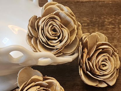 Sola Wood Flowers, 1 Dozen Raw Roses, Earth Tone Wood Flowers, DIY Wedding Flowers, Bouquet Supplies, Floral Craft Supplies, DIY Centerpiece
