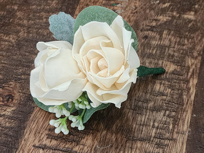 Book Page and Sola Wood Flowers, Wedding Bouquet & Boutonniere, Literary Bridal Bouquet, Book Lover Wedding Flowers, Rustic Wedding Bouquet